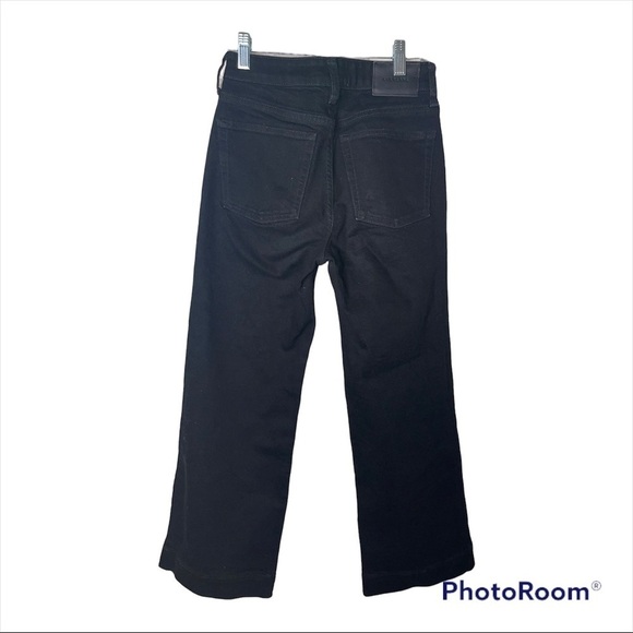 EVERLANE Black Button Fly High Rise Wide Leg Jeans Size 24 - Picture 7 of 9